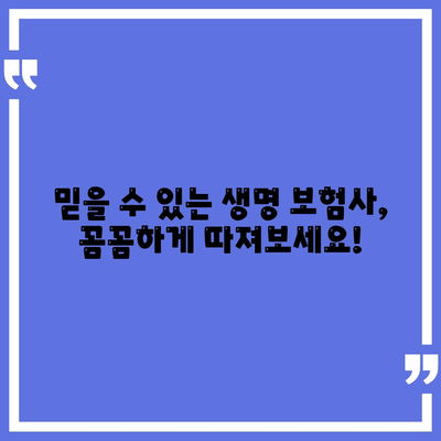 생명 보험사 추천