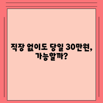 비대면 무직당일 30만원 대출