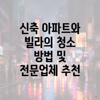 신축 아파트와 빌라의 청소 방법 및 전문업체 추천