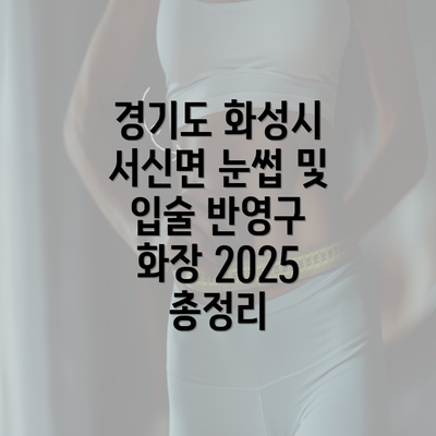 경기도 화성시 서신면 눈썹 및 입술 반영구 화장 2025 총정리