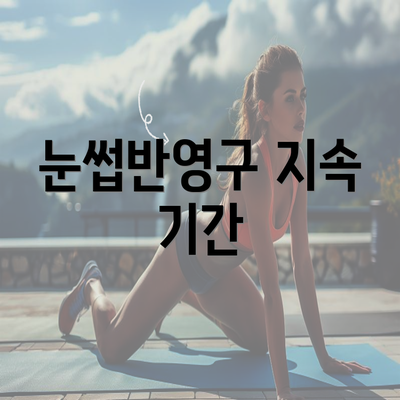 눈썹반영구 지속 기간