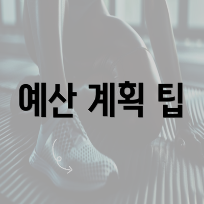 예산 계획 팁