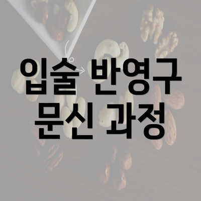 입술 반영구 문신 과정