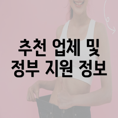 추천 업체 및 정부 지원 정보