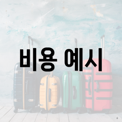 비용 예시