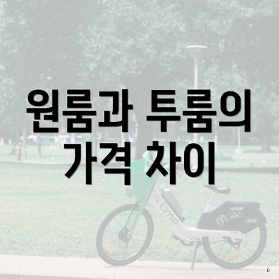원룸과 투룸의 가격 차이