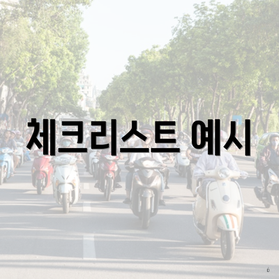 체크리스트 예시