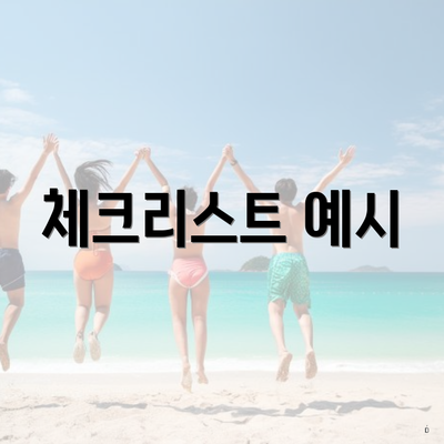 체크리스트 예시