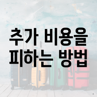 추가 비용을 피하는 방법