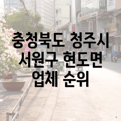 충청북도 청주시 서원구 현도면 업체 순위