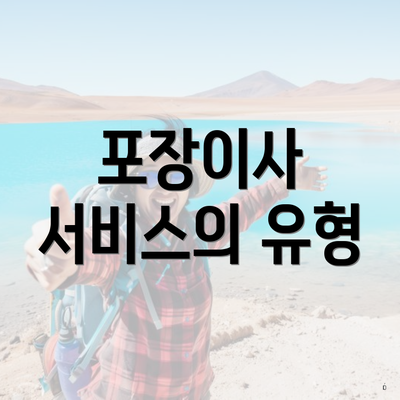 포장이사 서비스의 유형