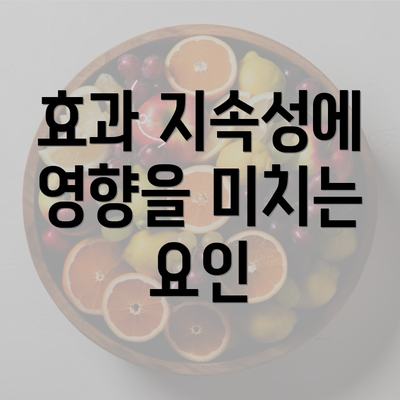 효과 지속성에 영향을 미치는 요인