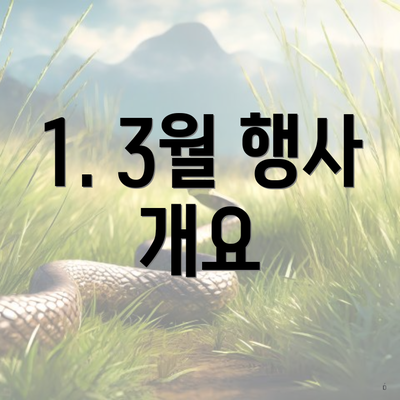 1. 3월 행사 개요