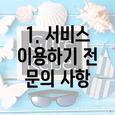 1. 서비스 이용하기 전 문의 사항