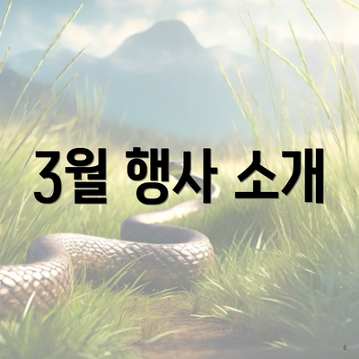 3월 행사 소개