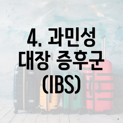 4. 과민성 대장 증후군 (IBS)