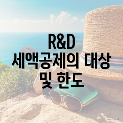 R&D 세액공제의 대상 및 한도