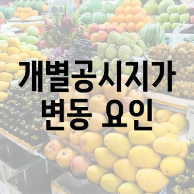 개별공시지가 변동 요인