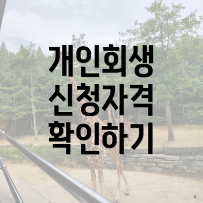 개인회생 신청자격 확인하기