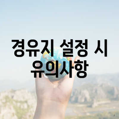 경유지 설정 시 유의사항