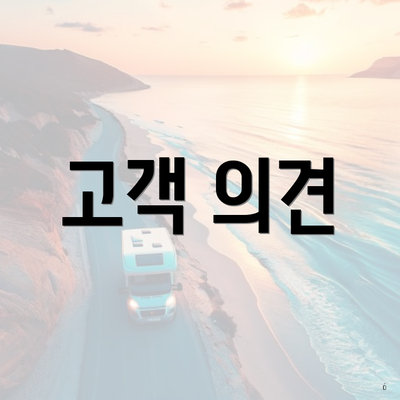 고객 의견
