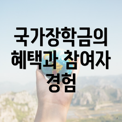 국가장학금의 혜택과 참여자 경험
