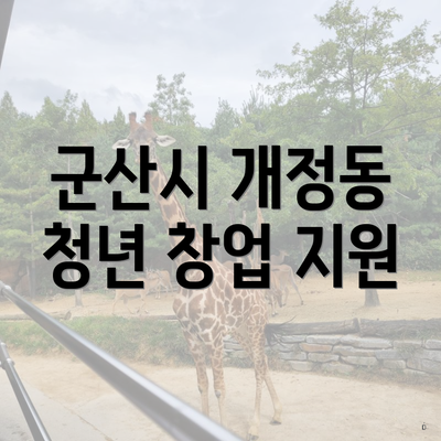 군산시 개정동 청년 창업 지원