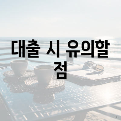 대출 시 유의할 점