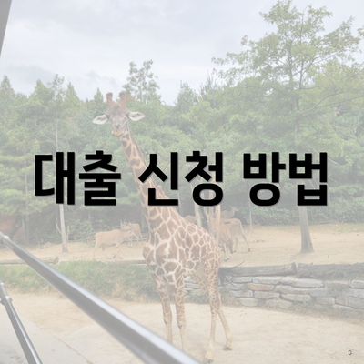 대출 신청 방법