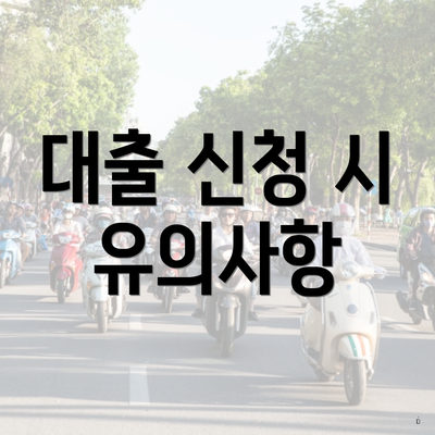 대출 신청 시 유의사항