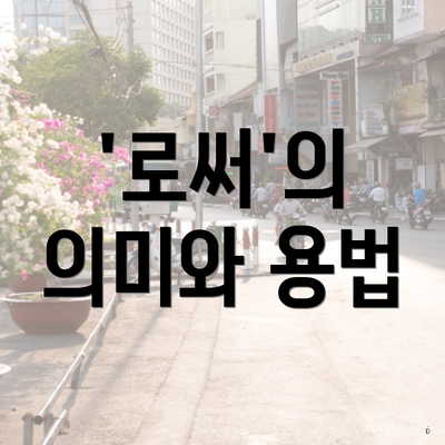 '로써'의 의미와 용법