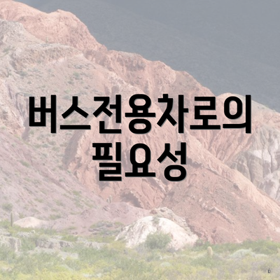 버스전용차로의 필요성