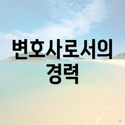 변호사로서의 경력