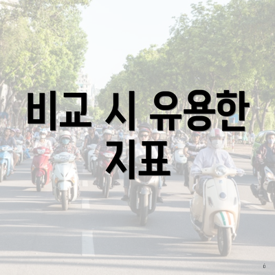 비교 시 유용한 지표