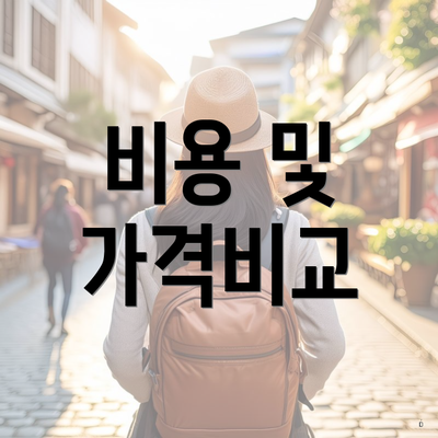 비용 및 가격비교