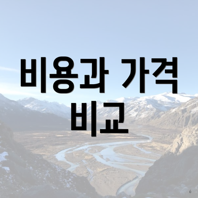 비용과 가격 비교