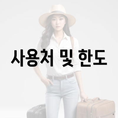 사용처 및 한도