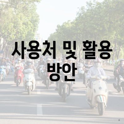 사용처 및 활용 방안