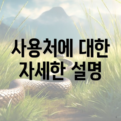 사용처에 대한 자세한 설명