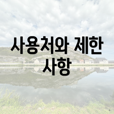 사용처와 제한 사항