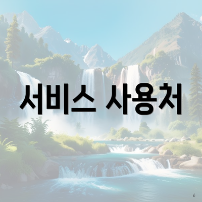 서비스 사용처