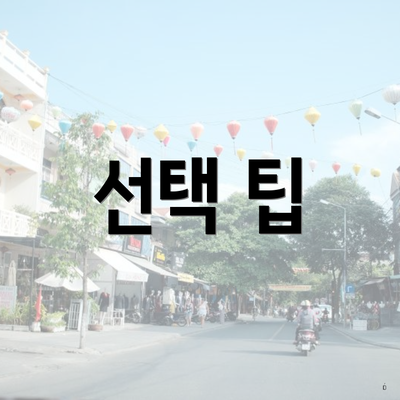 선택 팁