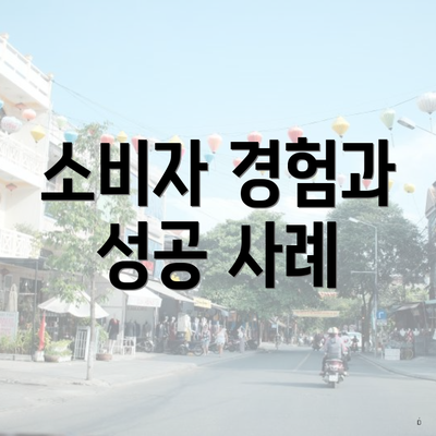 소비자 경험과 성공 사례