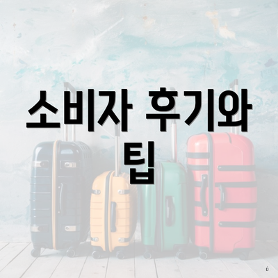소비자 후기와 팁