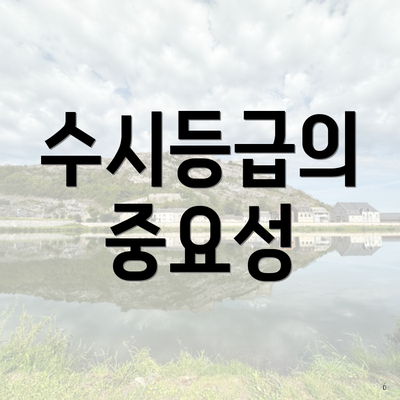 수시등급의 중요성
