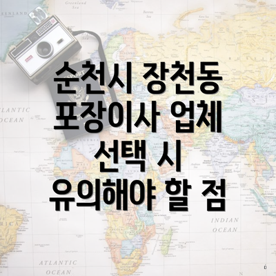 순천시 장천동 포장이사 업체 선택 시 유의해야 할 점