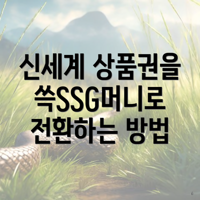 신세계 상품권을 쓱SSG머니로 전환하는 방법