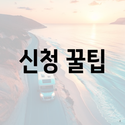 신청 꿀팁