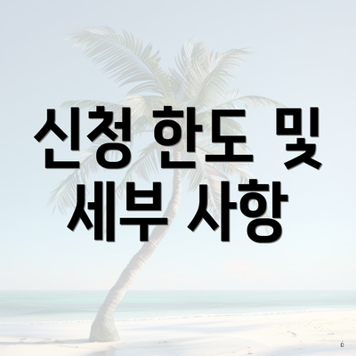 신청 한도 및 세부 사항