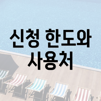신청 한도와 사용처